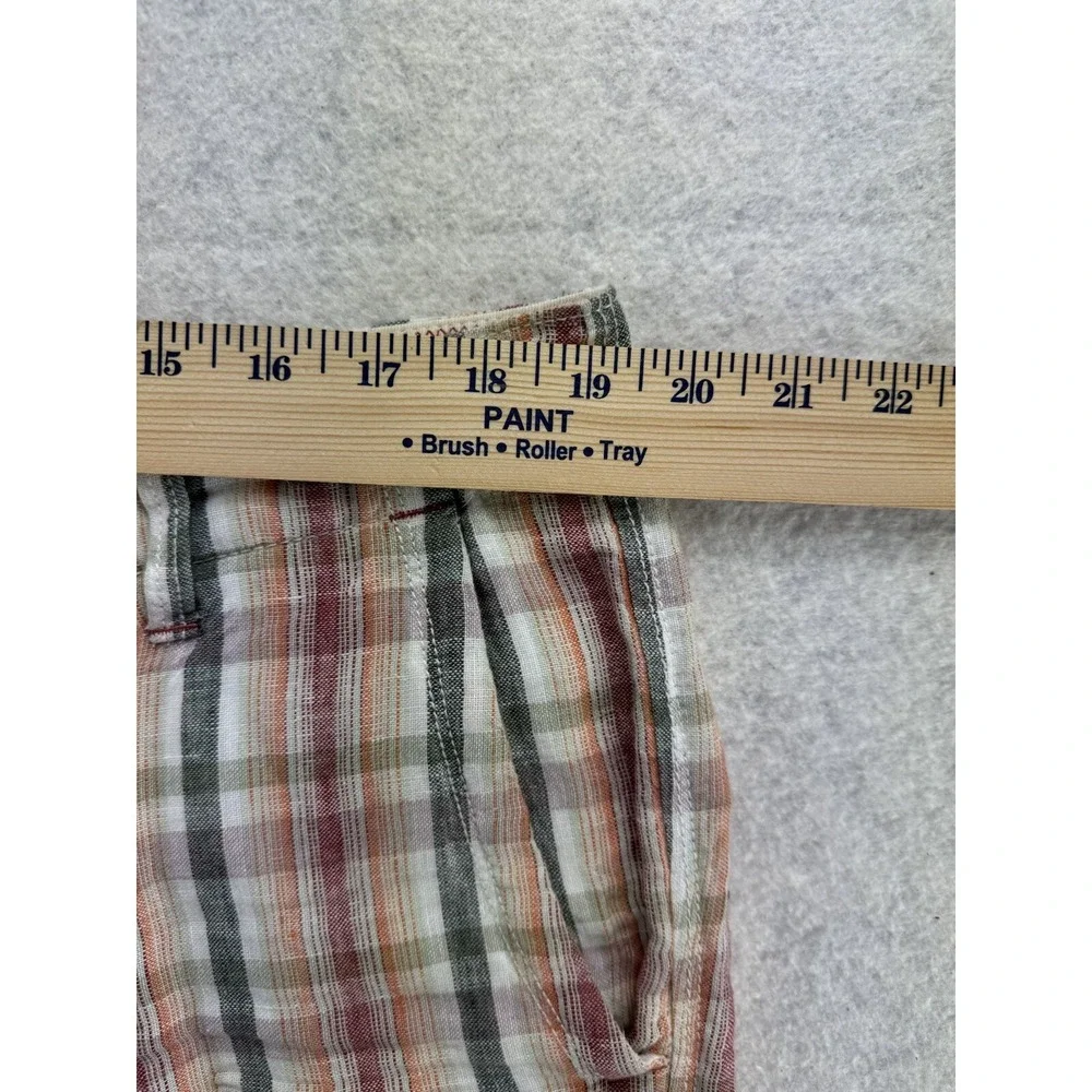 Tommy‎ Bahama Mens 100% Linen Chino Shorts Tag 36 Actual Size 38 Tropical Plaid